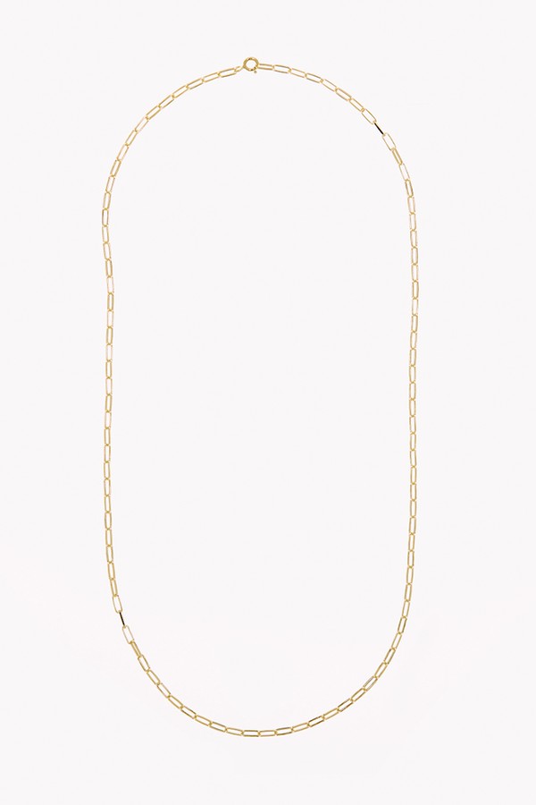 Gold-Plated Lifeline Long Plain Chain Necklace from Anna + Nina