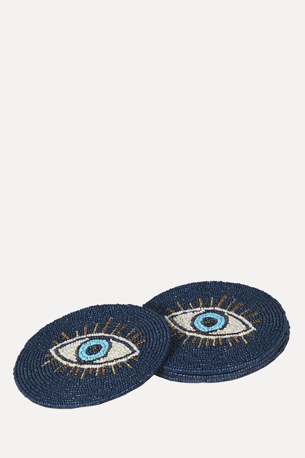  Set Of 4 Aloka Beaded Eye Coasters  from Willow's Collection