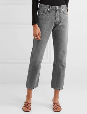 The Low Slung Cropped Mid Rise Straight Leg Jeans from Goldsign