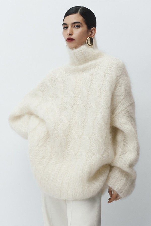 Fortin Hand Knitted Cable Mohair Jumper from Joseph