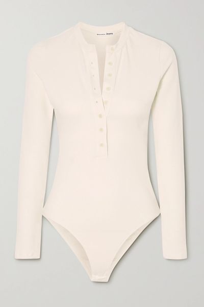 Nisa Stretch-Organic Cotton Bodysuit from Reformation