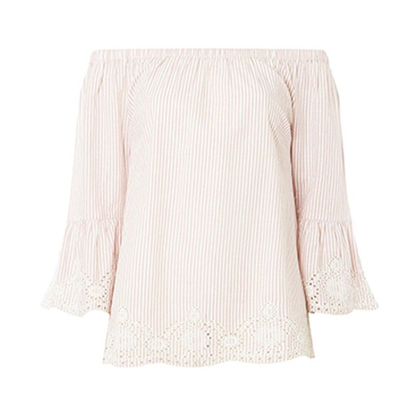 Tall Blush Stripe Bardot Top