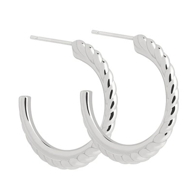 Interlocked Band Hoops in Silver