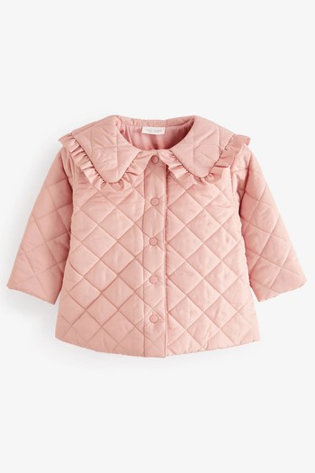 Quilted Frill Collar Baby Jacket