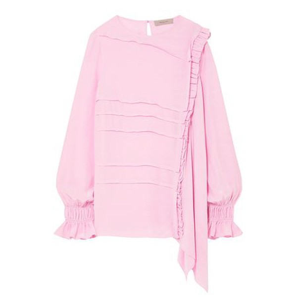 Pleated Crepe De Chine Blouse from Preen Line