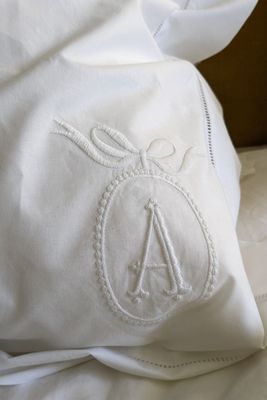 Monogrammed Cotton Oxford Pillowcase from Host Home