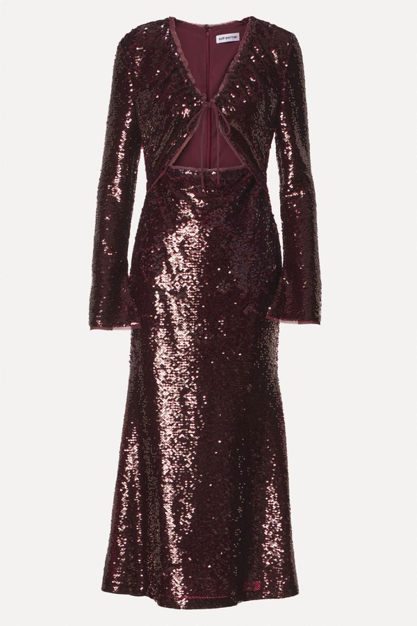 Sequined Cutout Midi Dress from Self-Portrait 