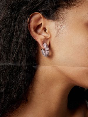 Cameron Small Crystal Pavé Hoop Earrings, £530 | Amina Muaddi