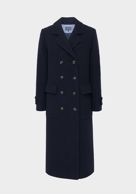 Double Breasted Military Tweed Coat