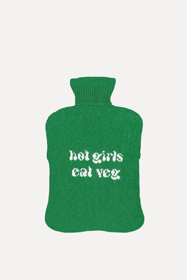 Hot Girls Eat Veg Hot Water Bottle  from Pickles Knitwear