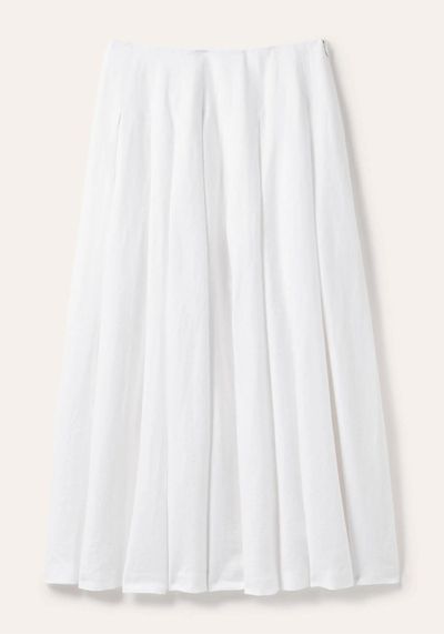 Lydia Linen Pleated Skirt from Boden