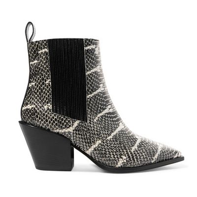 Kate Snake-Effect Leather Ankle Boot from Aeyde