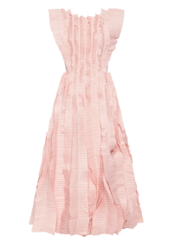 Hybrid Pleated Linen Blend Midi Dress, £582 | Aje