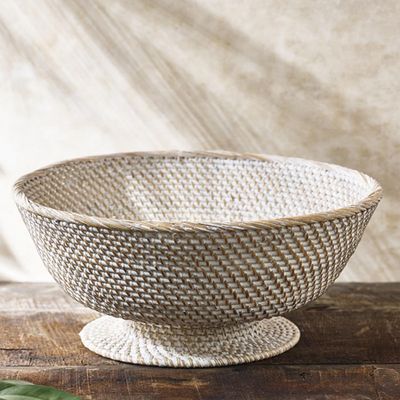 Whitewashed Rattan Comport Bowl from The White Company