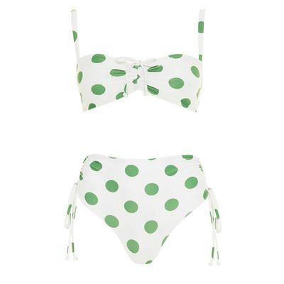 Lula Dot Print Green Marais Bikini from Faithfull The Brand