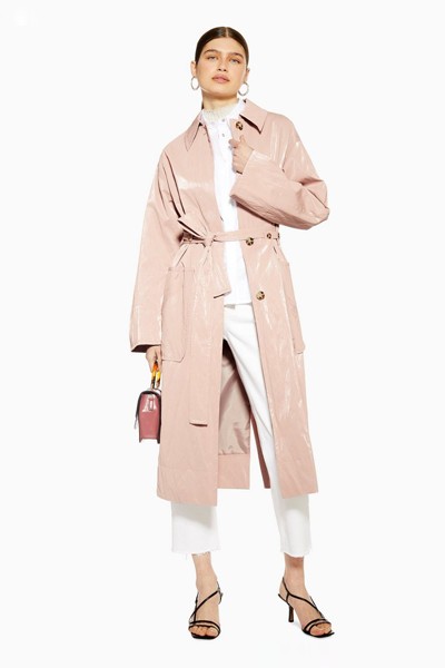 Pink Vinyl Coat from Topshop