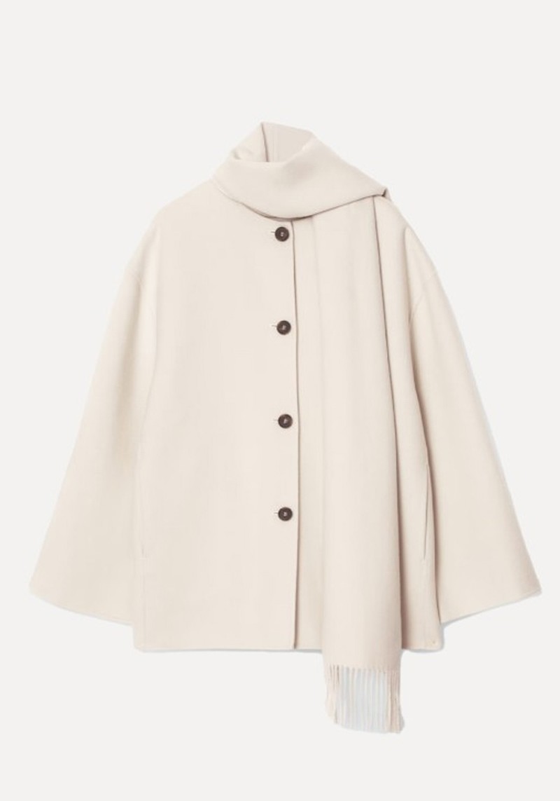 Oversized Wool-Blend Scarf Jacket 