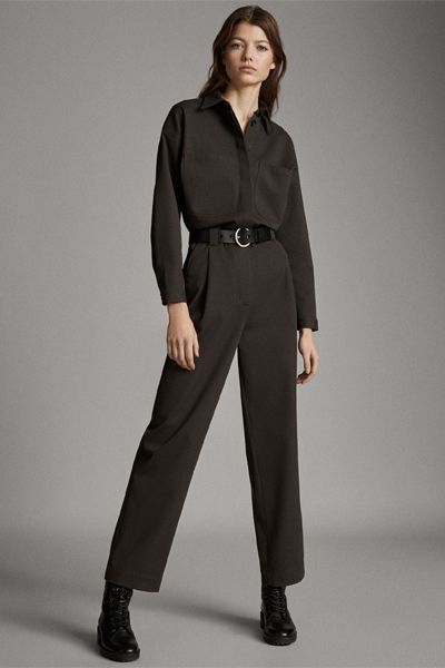 Cotton Lyocell Jumpsuit With Pockets from Massimo Dutti