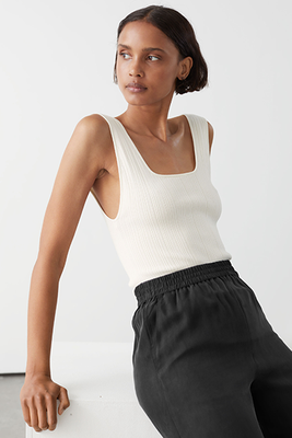 Deep Scoop-Neck Rib Top from & Other Stories