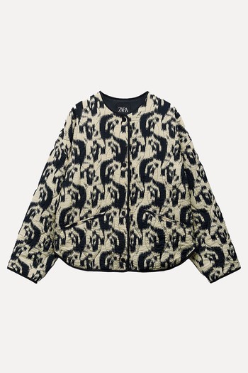 Snakeskin Print Puffer Jacket from Zara