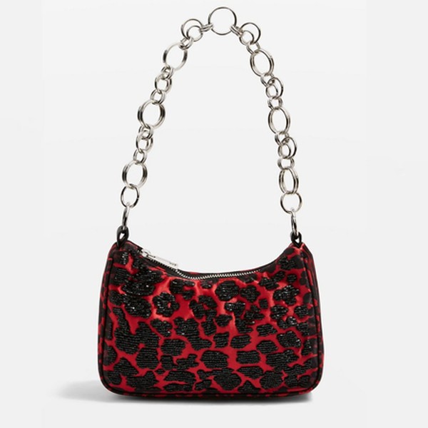 Lana Leopard Print Diamante Shoulder Bag from Topshop