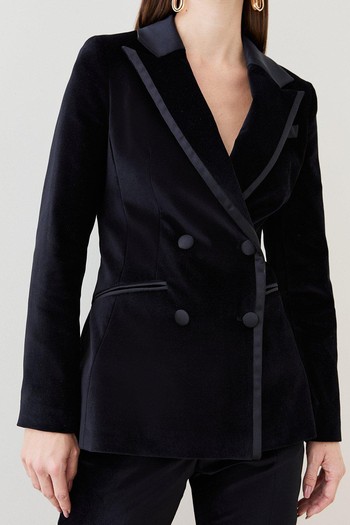 Velvet Double Breasted Tailored Jacket from Karen Millen