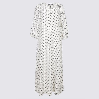 Spotted Long Sleeve Tunic Midi Dress 