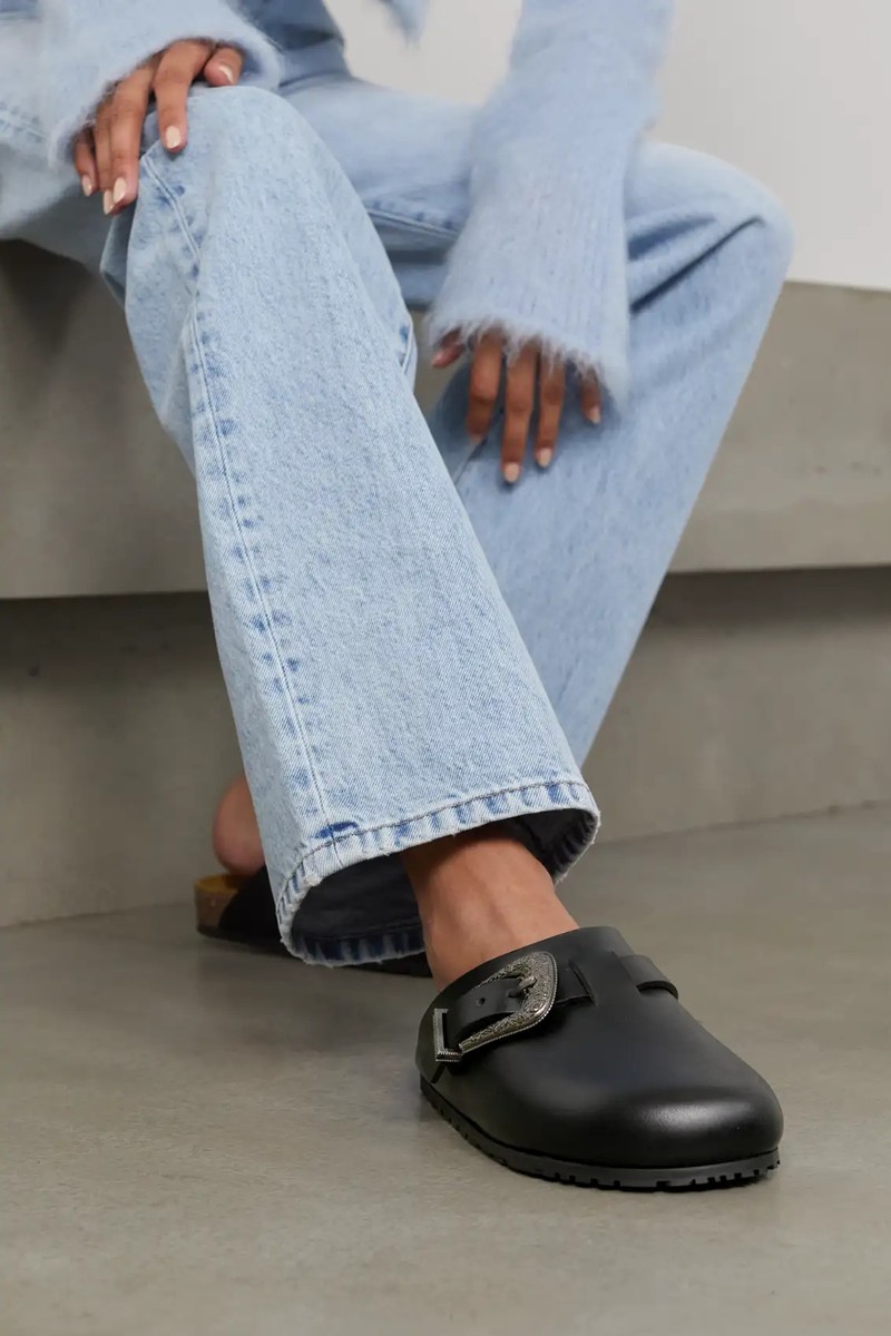 Jimmy Buckled Leather Clogs from Saint Laurent