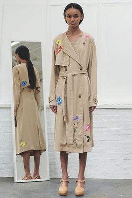 Cara Embroidered Trench Coat