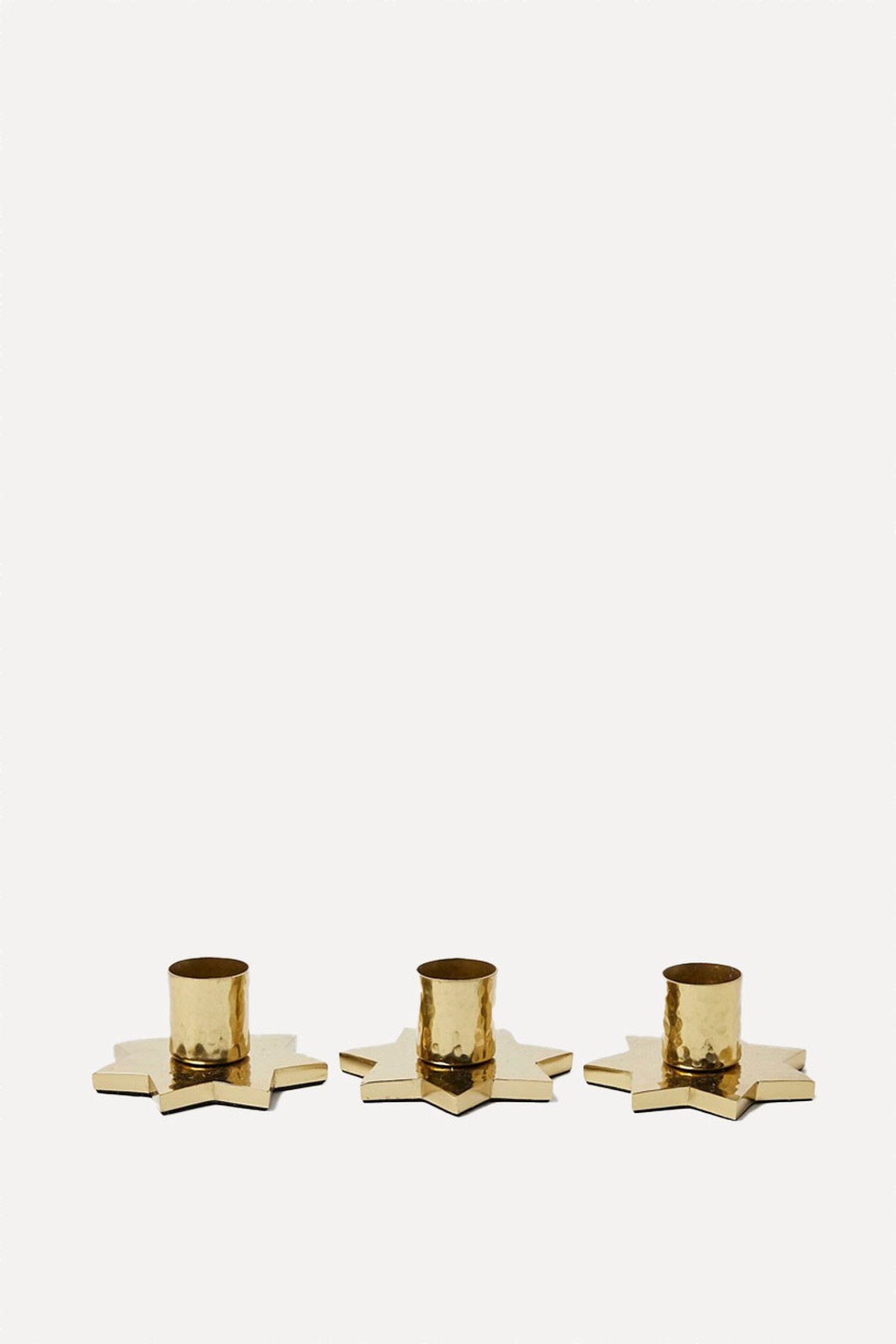 Star Gold Candlestick Holders Set Of 3 from Oliver Bonas