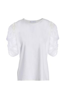 Ruched Organza & Jersey T-Shirt from Sandro