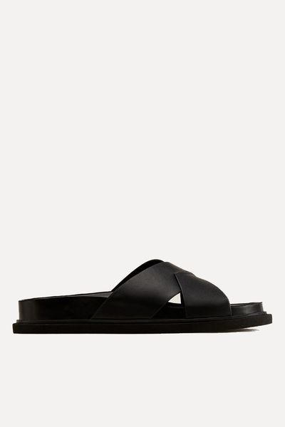 Leather Crossover Sandals from Zara