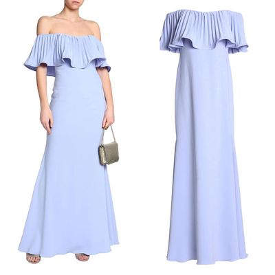 Octopus Off-The-Shoulder Crepe Gown from Badgley Mischka