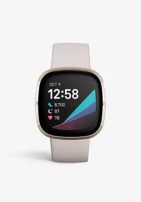 Lunar White & Soft Gold Sense Watch from Fitbit