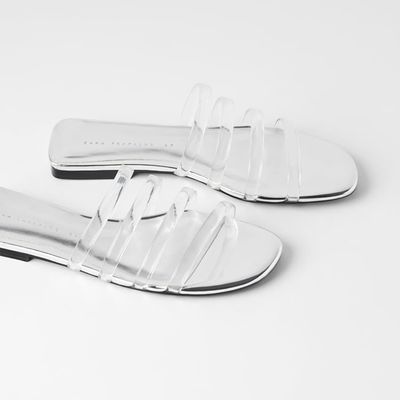 Flat Sandals With Vinyl Tubular Straps from Zara