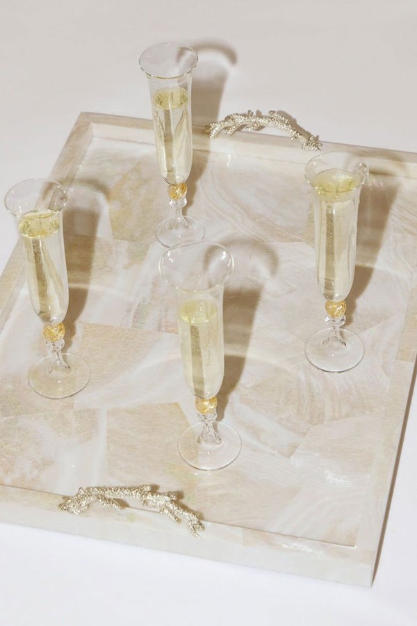 Atlantis Silver-Plated & Mother-Of-Pearl Tray from Objet Luxe