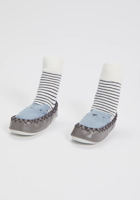Bear Moccasin Slipper Socks