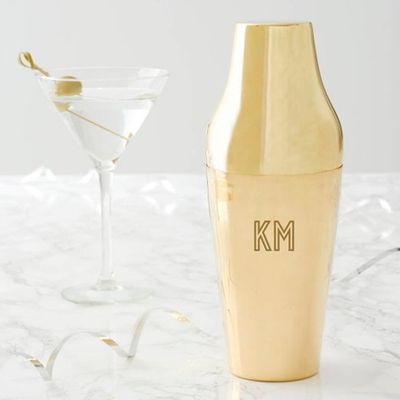 Personalised Initials Brass Cocktail Shaker from Etsy
