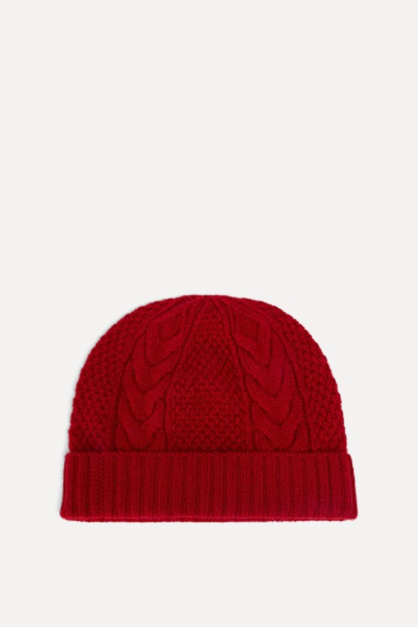 Cable-Knit Cashmere Beanie from N.Peal