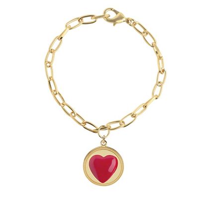 Gold Red Heart Bracelet