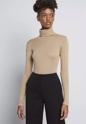 Silk Turtleneck Body With Embroidered Logo from Novo