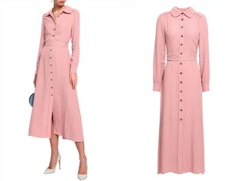 Geneva Belted Crepe Midi Shirt Dress from Goat