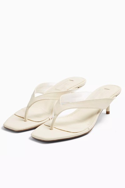 Nina Mini Heel Mules In Ecru from Topshop