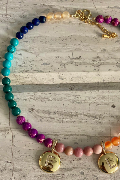 Two Charm Alphabet Rainbow Necklace from LeiVanKash