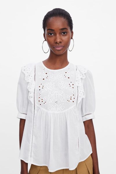 Embroidered Blouse from Zara