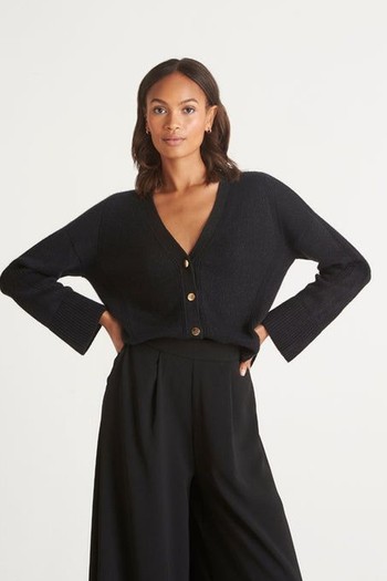 Loft Cardigan Cashmere Black Sparkle 