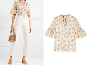 Julius Floral-Print Cotton & Silk-Blend Voile Blouse from Alice + Olivia