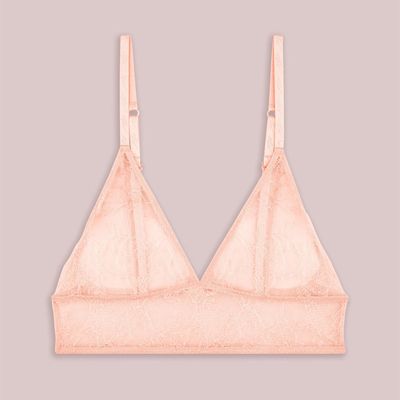  Bold Lace Longline Triangle Bra In Peach