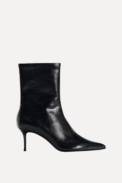 Faux-Patent Ankle Boots With Stiletto Heel from Zara