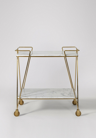 Marble & Brass Bar Trolley